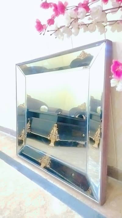 Wall Mirror with Solid Wooden Frame (42x42 Inches)