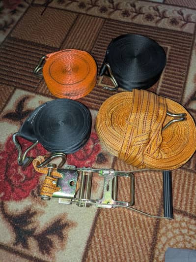 4 Pcs cargo lashing belt set with ratchet truck Saman patti