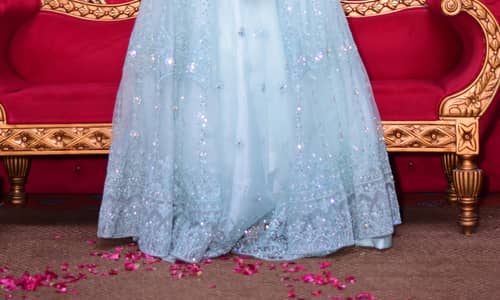 light blue bridal net maxi 10/10