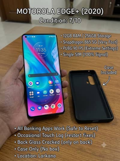 Motorola Edge Plus 2020 Gaming Phone  (Touch Problem-needs repair)