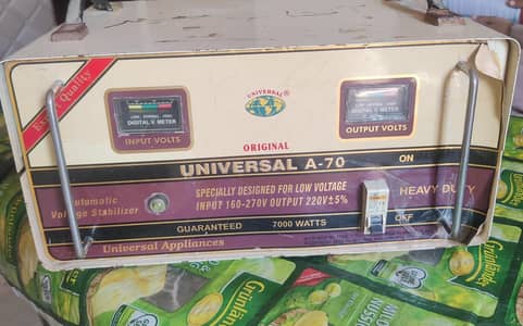 Universal A-70 Heavy Duty AC Stabilizer 7000W With Dual Back Sockets
