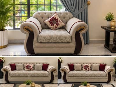Elegant Luxury Sofa Chair | Wooden Finish | Excellent Condition