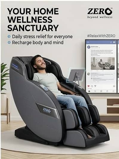Zero smart 3d massage chair with AI voice control. Recliner