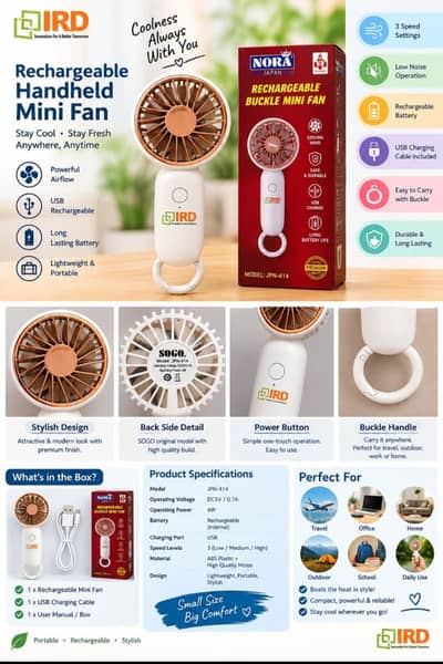 portable fan rechargable