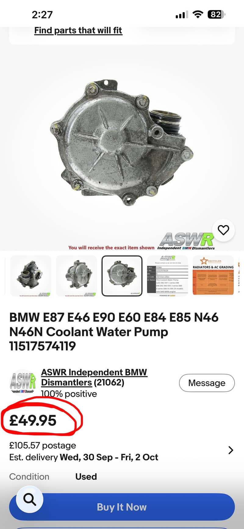 BMW E90 Coolant Pump 13