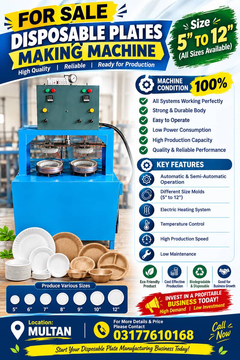 Disposable plates making machine 0