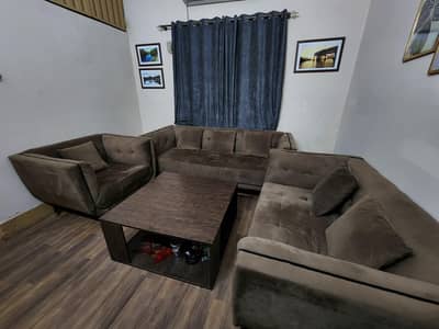 sofa set (3, 2 and 1 seater] with 2 side tables
