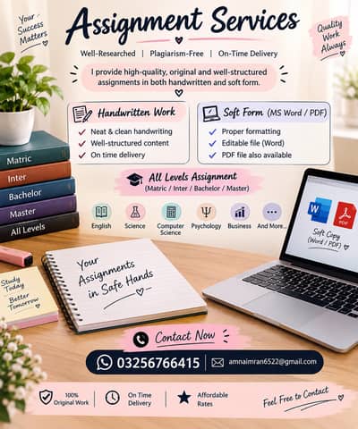 Quality Assignment Writing | Handwritten & Digital Format