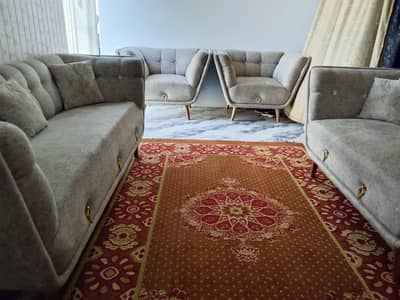 7 seater sofa with center table cushions new condition