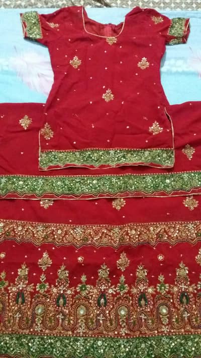 Bridal sharara with jewellery