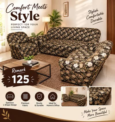 Premium 6-Seater Floral Sofa Set – Stylish, Comfortable & Durable