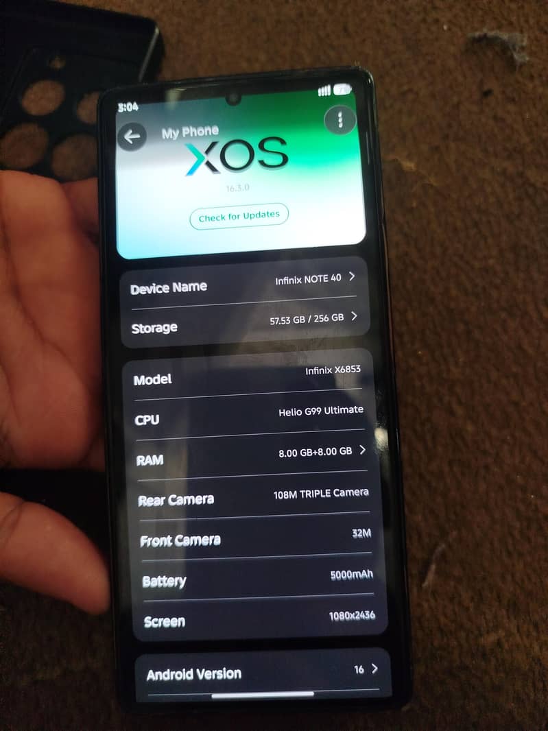 infinx note 40 8/256 5