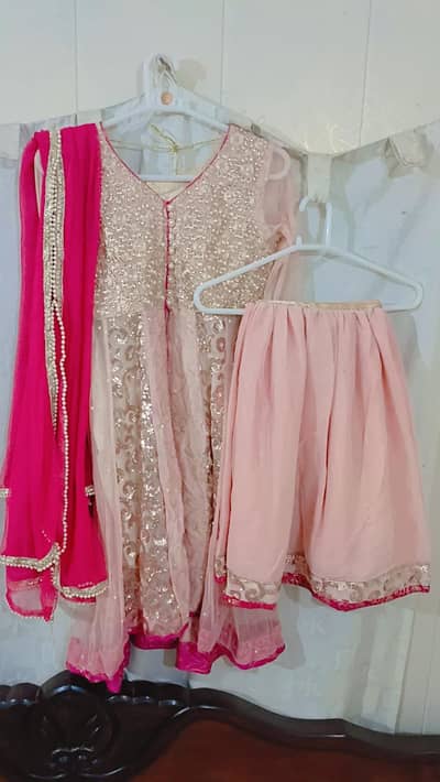 Party wear open gown with sharara