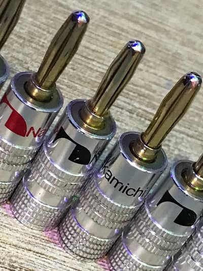 Nakamichi Gold Plated Banana Plugs & D&M Bookshelf Speakers