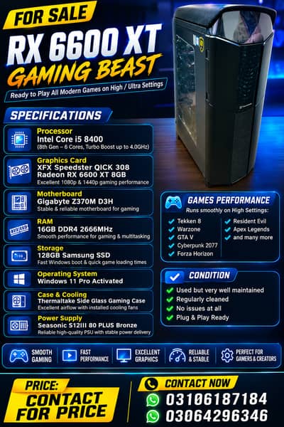 Gaming PC – RX 6600 XT Gaming Beast