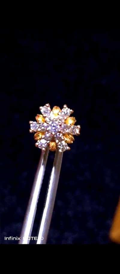 Gold and Diamond nose pin