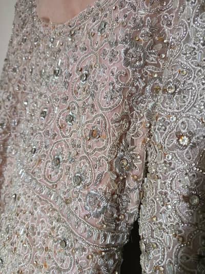 Luxury Champagne Gold Heavily Embroidered Wedding Maxi