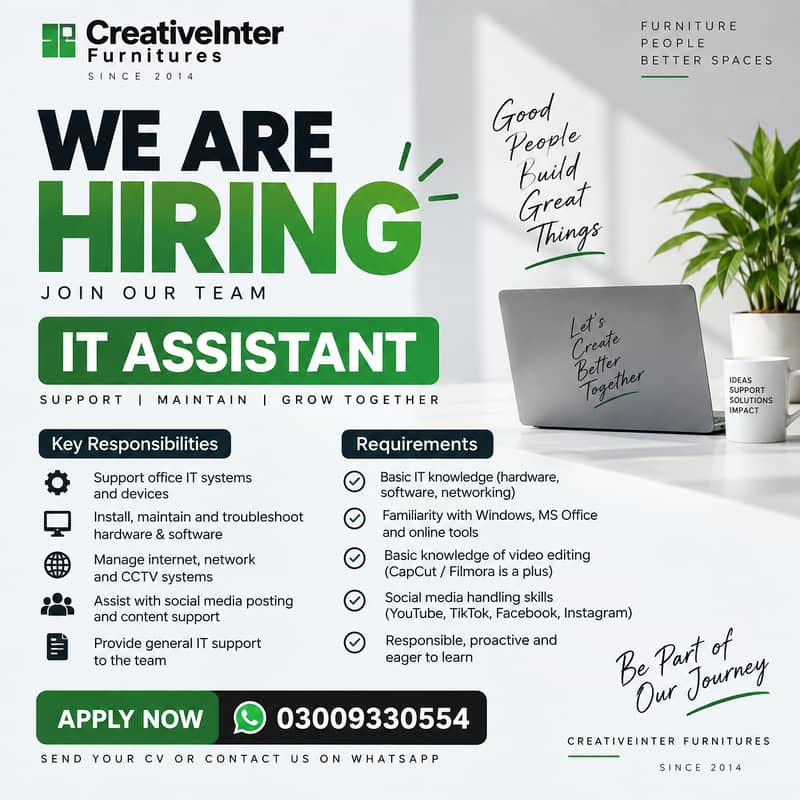 IT Assistant Required 0