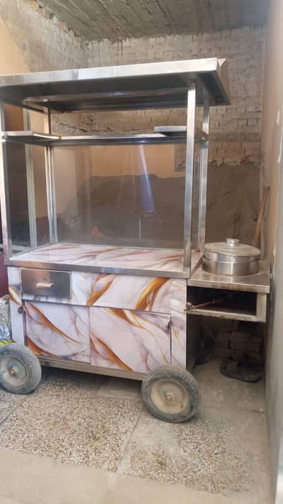 Food Stall for Finger Fries and Burger with cooking pot and fries cutt