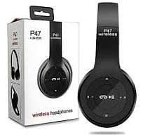 P47 Wireless Bluetooth Headphones – Foldable Stereo Headset with Deep