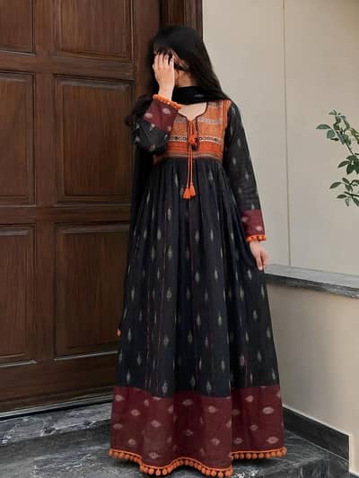 Folk Embroidered Anarkali Frock