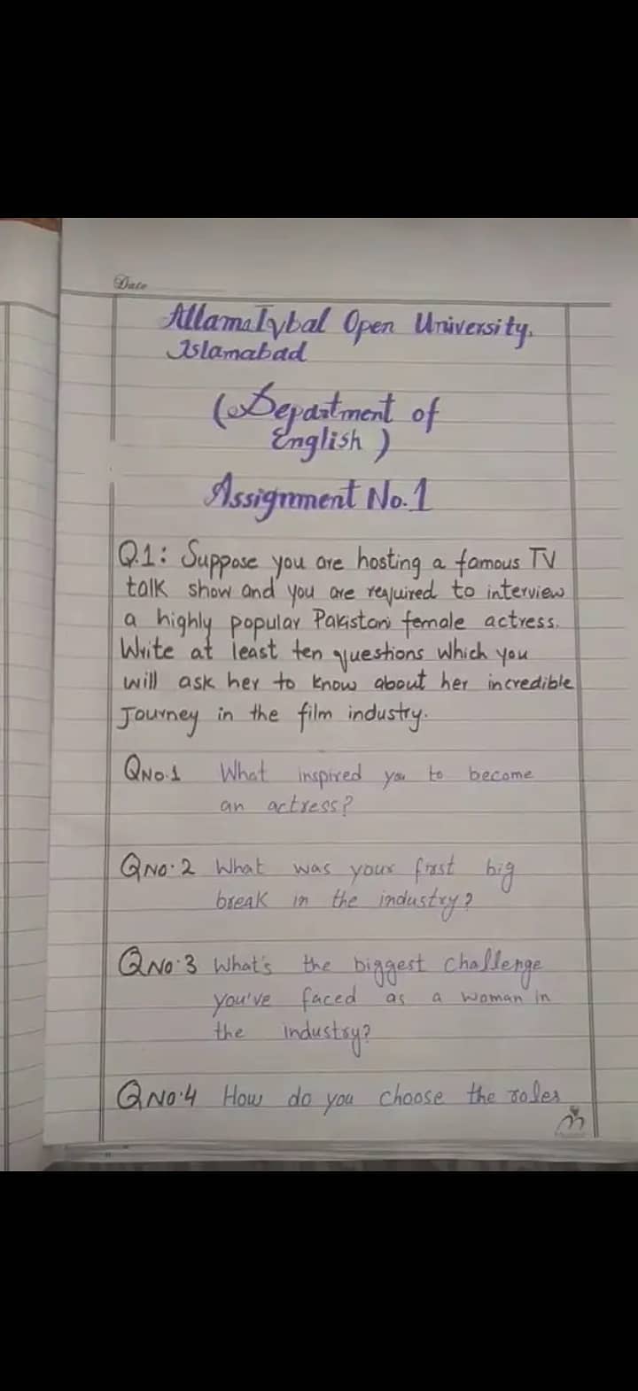 AIOU spring assignment 0