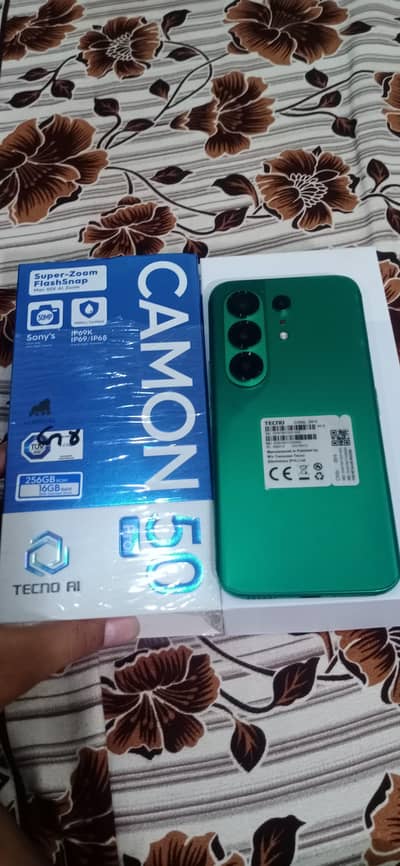 Tecno camon 50 pro Storege 8+5/256Gb new open box 10by10 condition
