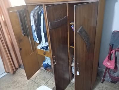 3 Door Wooden Wardrobe for Sale