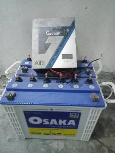 Growatt inverter 1600w 2 solar plate 535w 2 tubeless battery