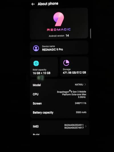 Zte nubia RedMagic 9 Pro Plus