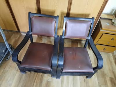 Vintage Dark Wood Chairs