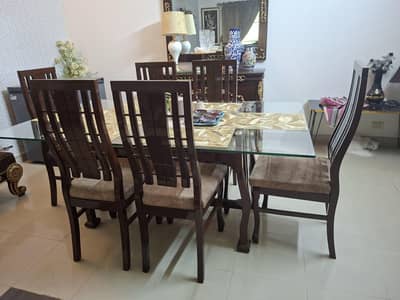 dining table with six chairs