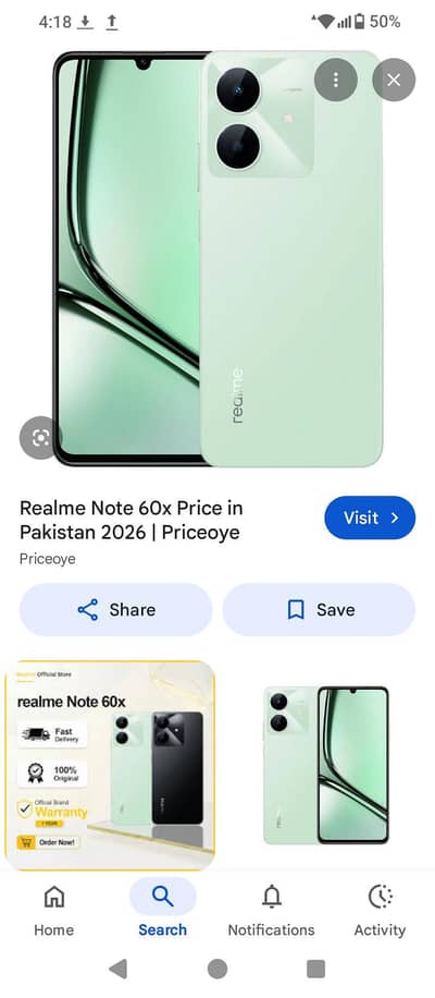 Realme Note 60x