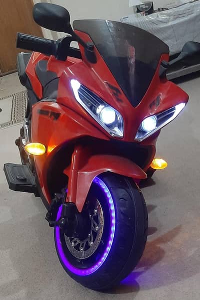 K8DS Rechargeable Electric Kids Bike | Red Sports Bike | LED Lights