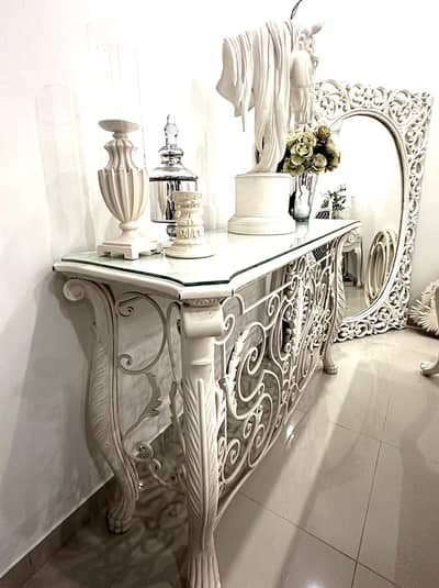 IMPORTED VERSACE HEAVILY CRAFTED RAW IRON CONSOLE FOR SALE