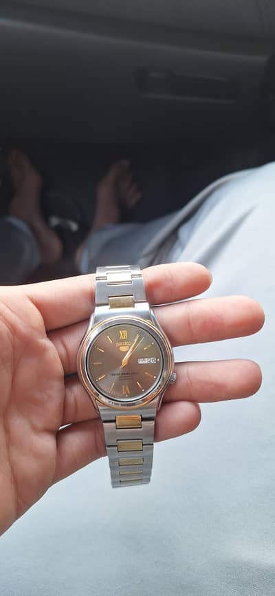 vintage Seiko 5 Automatic two-tone, automatic movement
