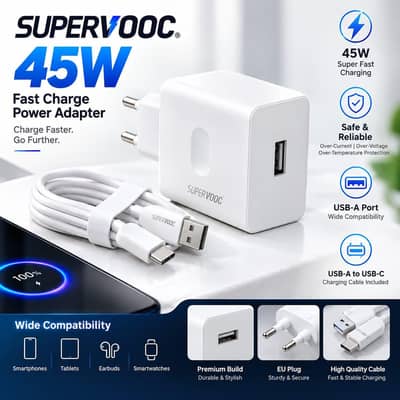 New SUPERVOOC 45W Ultra Super Fast Charger for all devices