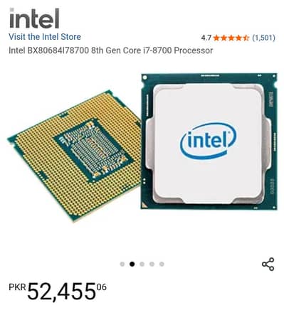 Intel i7 8700 6 core (8th Gen Processor) just like new