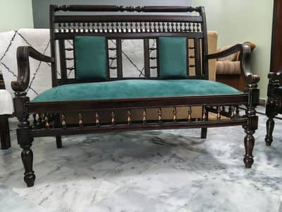Antique Style Solid Wood Sofa Chair Set
