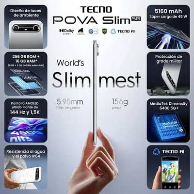 Exchange possible-Tecno Pova Slim 5G 16+256GB demancity 6400Max