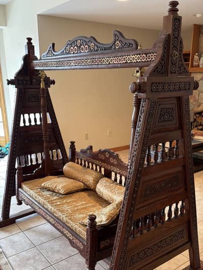 Beautiful Hand Craved Traditional Wooden Jhola/Swing Sofa