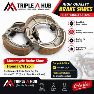 Triple A Hub Brake Shoes for Honda CG125 CD 70