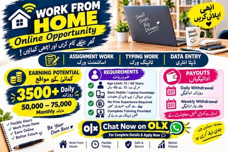 Online Work – Male & Female Staff Required - Typing Job - Data Entry
