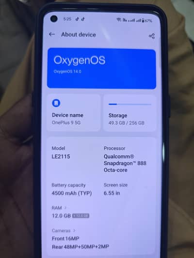 One Plus 9 pro 12/256