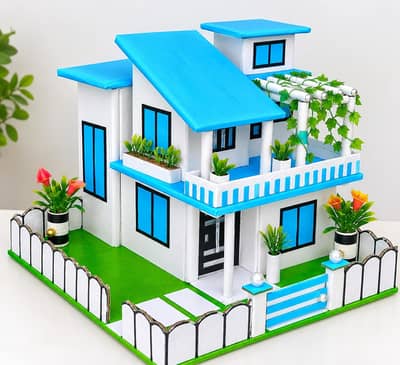 mordern elevation design house Art piece
