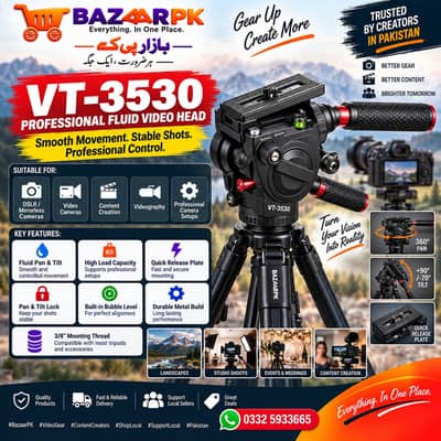 VT3530 Video Head Kingjoy Tripod