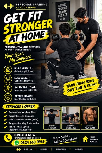 Personal Trainer at Home | Home Fitness Training | Lahore