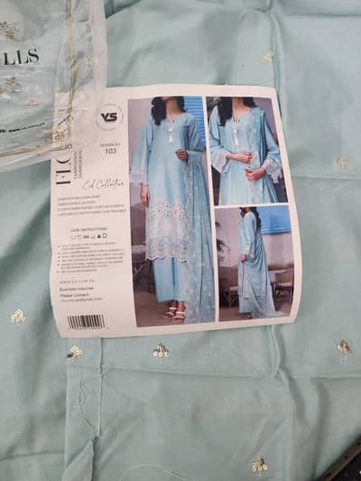 Unstitched VS Textile 3 piece with embroidered chiffon dupatta