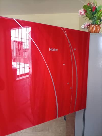 Haier glass door like new refrigerator