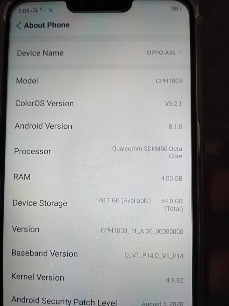 oppo a3s 0